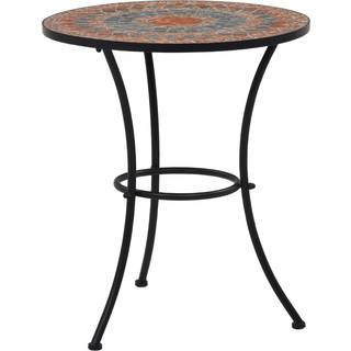 bistrobord med mosaikdesign keramisk 60 cm orange/grå