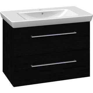 Scanbad Multo vaskeskab med Lotto XL vask, 2 skuffer, 85 cm, sort struktur