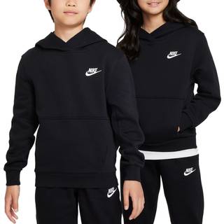 Nike Sportswear Club Fleece-pullover-hættetrøje til større børn - sort - XL