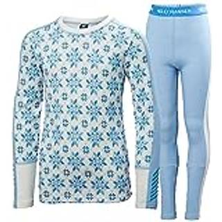 Junior Graphic LIFA® Merino Skiundertøj sæt (Navy), Lyseblå / 12 år