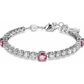 Matrix Tennis Armband, Verschiedene Schliffe, Rosa, Rhodiniert