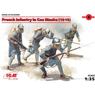 French Infantry in Gas Masks 1918