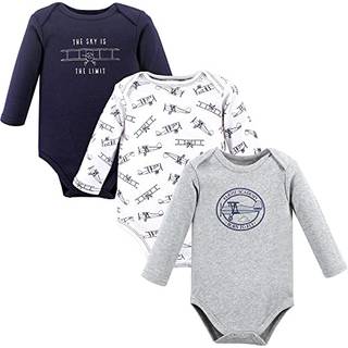 Hudson baby unisex baby bomuld langærmet bodysuits luftfart 0-3 måneder