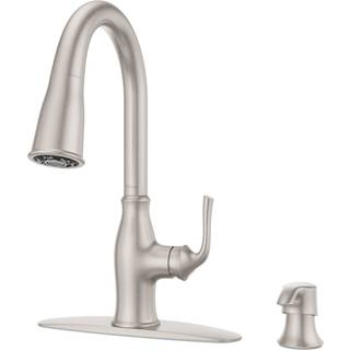Pfister Barulli Kitchen Faucet With Pull Down Sprayer og Soap Dispenser Single Handle High Arc Spot Defense Rustfrit stål finish F5297BARGS