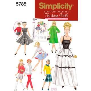 Enkelhed Vintage Fashion Doll t?j t?j Syningsm?nstre til 11,5 '' Dolls