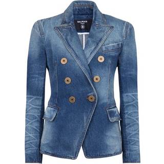 Balmain Double-breasted denim jacket - blue - XL+