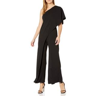 Adrianna Papell Adrianna Papell Black One Shoulder Jumpsuit
