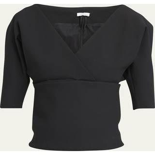 Ferragamo Wool-blend gabardine top - black - XXXS