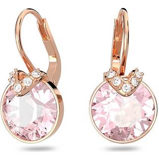 Bella V Drop-Ohrhänger, Rundschliff, Rosa, Roségold-Legierungsschicht