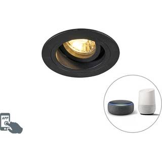 Smart indbygget spotlight sort rund incl. WiFi GU10 - Chuck