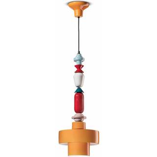 Lariat hængelampe af keramik, højde 74 cm, grøn