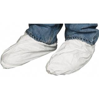 Dupont Ty450SWH000200LG stor hvid 16 """" SafeSpec 2,0 5,7 mil Tyvek engangsskoomslag med elastisk lukning (200 pr. Sag)