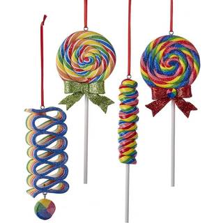 Glitter Lollipop Ornamenter 4 Assorteret jul