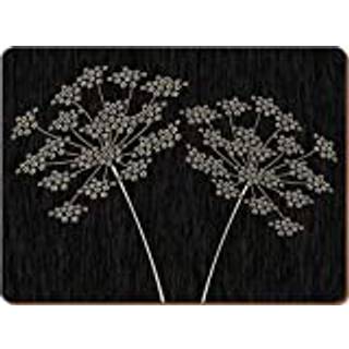 Creative Tops Creative Tops Set of 4 Black Large Cork Backed Placemats with Art Print