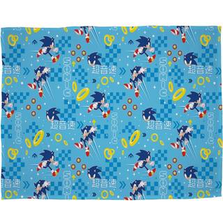 Sonic The Hedgehog officiel Geo-design fleece-tæppe | Superblødt tæppe Perfekt til ethvert soveværelse