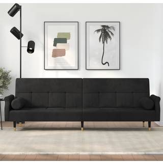 sovesofa med hynder velour sort