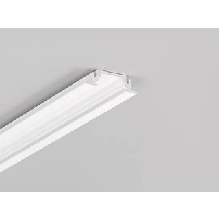 1m aluprofil GROOVE10 BC/UX - Hvid lakeret, indbygget, LED skinne