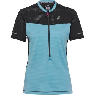 Asics Women's Fujitrail Short Sleeve Top Performance Black/Gris Blue, L