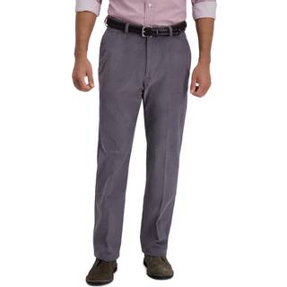 Haggar herre Stretch Corduroy Expandable Waist Classic Fit Flat Front Pants Charcoal 36W X 30L US