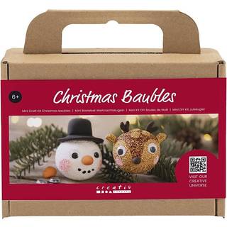Mini DIY Julekugler Kit med Rensdyr og Snemand