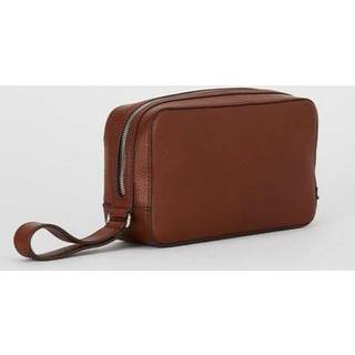 Tiger of Sweden Wes Grained Leather Toilet Bag Brown
