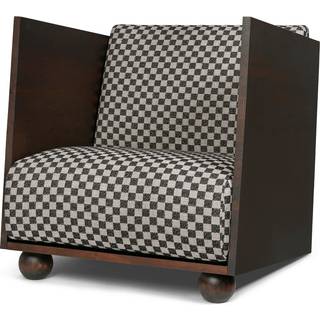 Rum Lounge Chair - Check - Dark Stained/Sand/Black