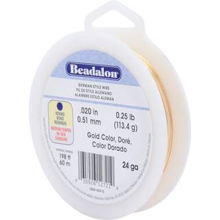 Beadalon tysk stiltråd för smycken som gör rund guldfärg 24 gauge 198 ft