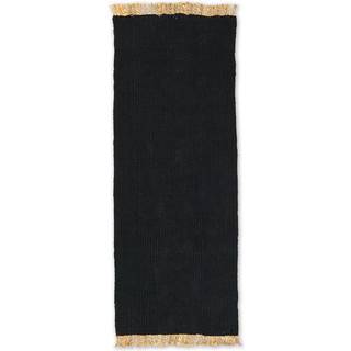 Ferm Living Block Tæppe 80x200 Cm /naturligt - Glatvævede tæpper Jute Sort - 1104268034