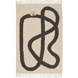 Ferm Living Lane Gulvtæppe 70x105 cm Off White/Chocolate