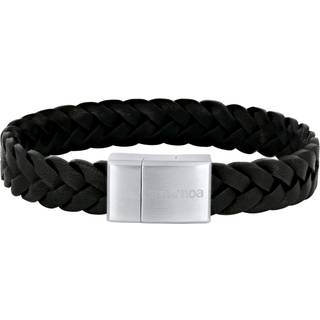 Son of Noa Armbånd til mænd i flettet sort læder 19-23 cm
