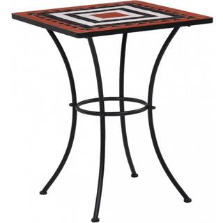 bistrobord med mosaikdesign 60 cm keramisk terracotta og hvid