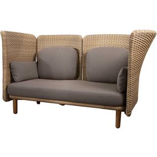 Cane-Line - Arch 2-pers. sofa m/højt arm-/ryglæn - AirTouch hynder - Natural/Taupe - Cane-line Flat Weave
