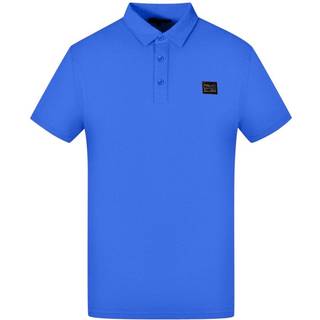 Cavalli Class Blue Cotton Men Polo Shirt