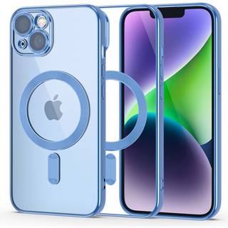 iPhone 14 Tech-Protect MagShine-etui - MagSafe-kompatibelt - blå/klar