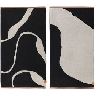 Nova Arte 2-pak Håndklæder, Black/Offwhite, 40x55 cm