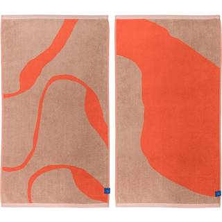 Mette Ditmer Nova Arte gæstehåndklæde 40x55 cm 2-pak Latte/Orange
