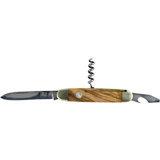 Güde Alpha Olive Taschenmesser 7 cm - CVM-Messerstahl - Griffschalen Olivenholz - Braun,Silber