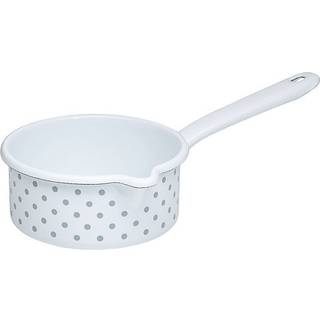 Riess Country Pünktchen Grau Stielkasserolle 14 cm / 0,75 L - Emaille