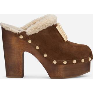 Dolce&Gabbana Logo suede platform clogs - brown - EU 40.5