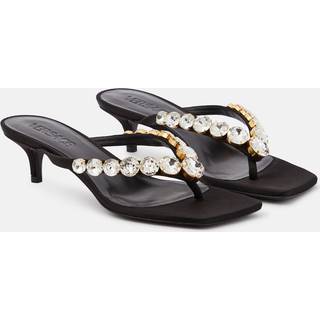 Versace High Summer embellished satin thong sandals - black - EU 37