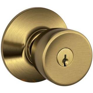 Schlage F51A Bel 609 Bell Knob Keyed Entry Lock Antique Brass
