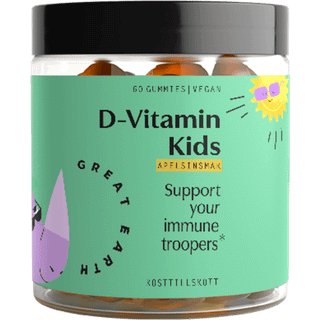 Great Earth D-Vitamin Kids, Appelsin, 60 Gummier