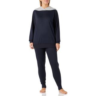Calida Soft Cotton Pyjama  43100 - White/Navy - Large