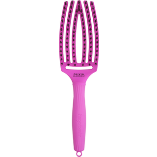 Olivia Garden Fingerbrush ThinkPink Flad børste med børstehår af nylon og vildsvin Neon Violet 1 stk. - 1 stk.