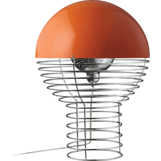 Verpan - Wire Table Lamp Ø40 cm Chrome/Orange - Bordlamper - Verner Panton - Orange