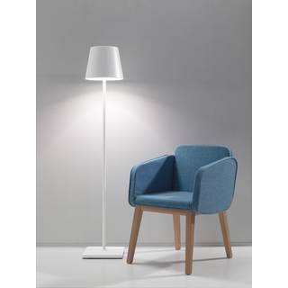 Zafferano Poldina XXL gulvlampe, batteri IP54 hvid