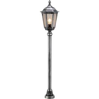 1113 vejlampe, trykstøbt aluminium, sort-sølv