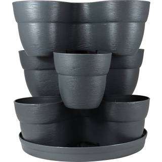 Emsco Group Bloomers Stackable Flower Tower Planter - Holder op til 9 planter - Great både indendørs og udendørs - skifer