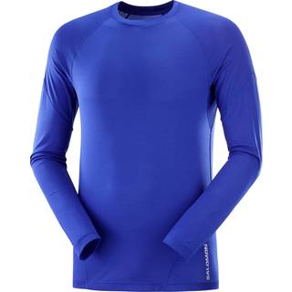 Salomon Men's Cross Run LS Tee Surf The Web, Blue, XL