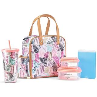 Fit & frisk frokostpose til kvinder Isoleret kvinder Lunchpose til arbejde Lækage og pletbestandig stor frokostboks til kvinder med containere Tu